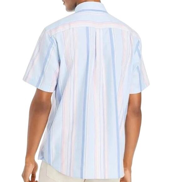 Vineyard Vines Stretch Cotton Short-Sleeve Awning Stripe Shirt S/S Men Big 2XB - Picture 2 of 15